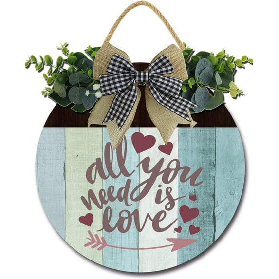 Eveokoki 12" All You Need is Love Coffee Bar Decor Sign Farmhouse Wall Decor Wooden Round Retro Rustic Coffee Bar Decor Coffee Lover Gift Coffee Station Decor Home Office Kitchen
