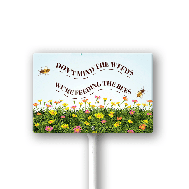 POFULL Gartenflagge „Save The Bees“ – 30,5x45,7cm | Doppelseitig, Witterungsbeständig | Für Zaun & Terrasse