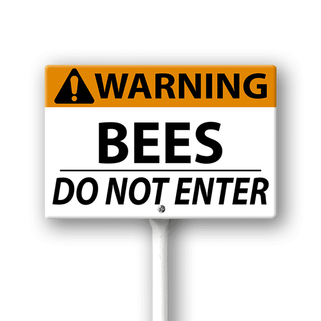 Eveokoki 12 x 8 inch “Warning Bees - Do Not Enter” Lawn Yard Sign with ...