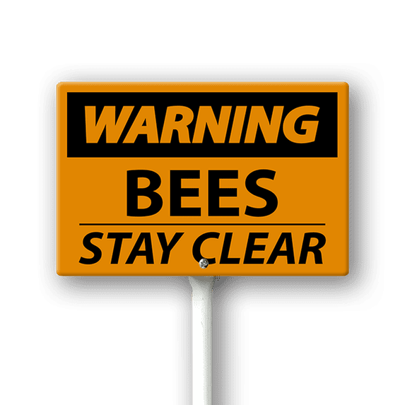 Eveokoki 12 x 8 inch “Warning Bees - Stay Clear” Lawn Yard Sign with 12.8 inch Stake, 2 mil Laminated Rustproof Aluminum Outdoor Decor