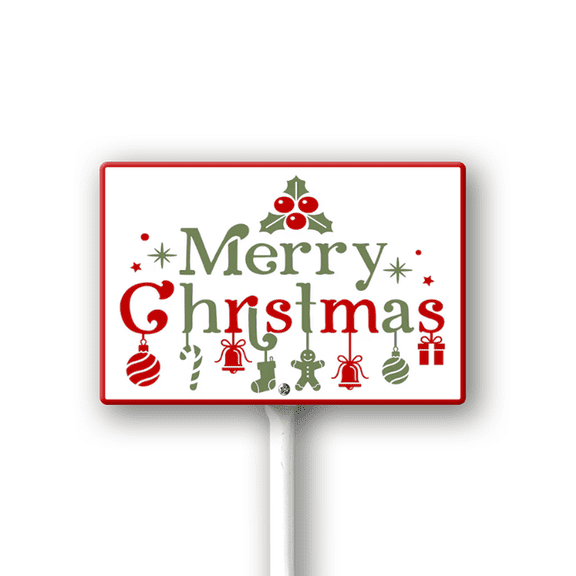 Eveokoki 12x8Inch Christmas Direction Sign Yard Stake, Merry Christmas Garden Stake Wall Ornament Decor for Lawn Outdoor Holiday Decorations Outdoor Display