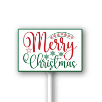 Eveokoki 12x8Inch Christmas Direction Sign Yard Stake, Merry Christmas Garden Stake Wall Ornament Decor for Lawn Outdoor Holiday Decorations Outdoor Display