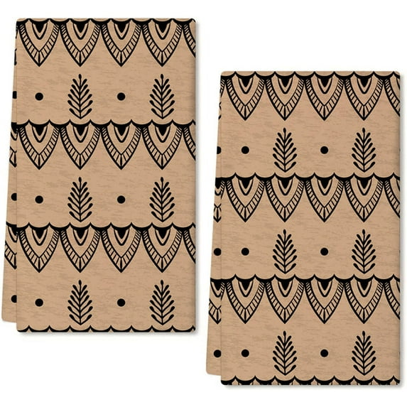 Eveokoki 2 Pcs Floral Kitchen Towels Elegant Bohemian Dish Towels for Kitchen Ultra Absorbent Flower Hand Towels Decorative Set for Spring Bathroom Housewarming Gift, 24 x 16 Inch