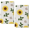 thumbnail image 1 of Eveokoki 2 Pcs Floral Kitchen Towels Sunflower Dish Towels for Kitchen Ultra Absorbent Flower Hand Towels Decorative Set for Spring Bathroom Housewarming Gift, 24 x 16 Inch, 1 of 5