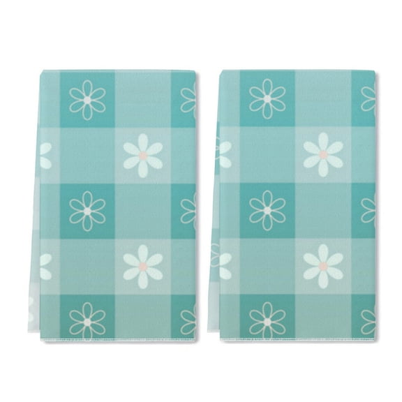 Eveokoki 2 Pcs Flower Spring Kitchen Towels Flower Kitchen Dish Towels Kitchen Dish Cloths Fast Drying Kitchen Decor for Home Cooking Baking, 16 x 24 Inch