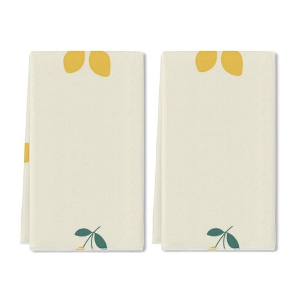 Eveokoki 2 Pcs Kitchen Towels Bohemianl Lemon Kitchen Dish Towels Kitchen Dish Cloths Fast Drying Kitchen Rug Kitchen Decor for Home Cleaning Cooking Baking, 16 x 24 Inch