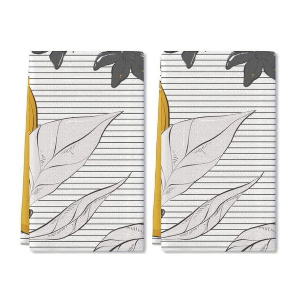 Eveokoki 2 Pcs Kitchen Towels Lemons Kitchen Dish Towels Kitchen Dish Cloths Fast Drying Kitchen Rug Kitchen Decor for Home Cleaning Cooking Baking, 16 x 24 Inch