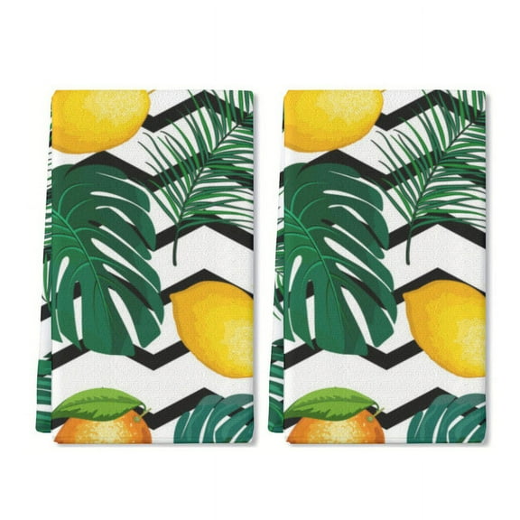 Eveokoki 2 Pcs Kitchen Towels Lemons Kitchen Dish Towels Kitchen Dish Cloths Fast Drying Kitchen Rug Kitchen Decor for Home Cleaning Cooking Baking, 16 x 24 Inch