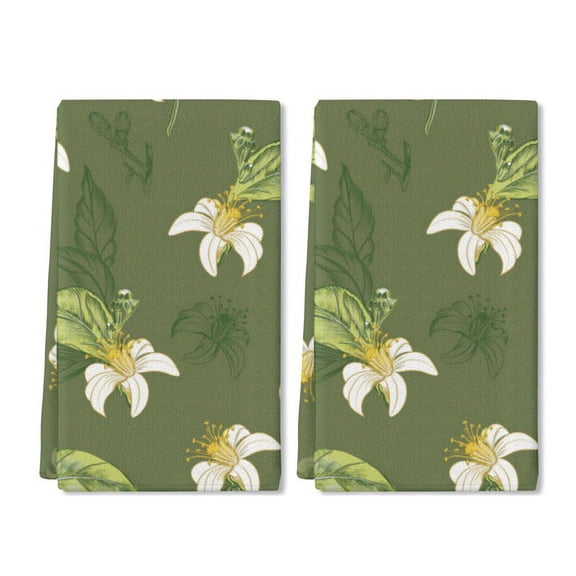 Eveokoki 2 Pcs Kitchen Towels Lemons Kitchen Dish Towels Kitchen Dish Cloths Fast Drying Kitchen Rug Kitchen Decor for Home Cleaning Cooking Baking, 16 x 24 Inch