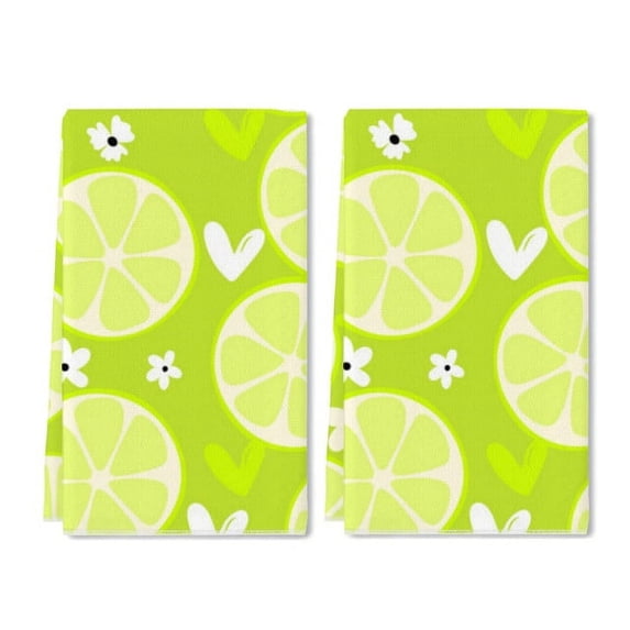 Eveokoki 2 Pcs Kitchen Towels Summer With Oranges And Lemons Kitchen Dish Towels Kitchen Dish Cloths Fast Drying Kitchen Rug Kitchen Decor for Home Cleaning Cooking Baking, 16 x 24 Inch