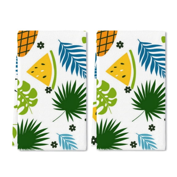 Eveokoki 2 Pcs Kitchen Towels Watermelon Pineapple Kitchen Dish Towels Kitchen Dish Cloths Fast Drying Kitchen Decor for Home Cooking Baking, 16 x 24 Inch