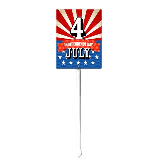 Eveokoki 4th of July Yard Signs Independence Day Yard Sign Independence Day Outdoor Pathway Decoration with Stakes Waterproof Aluminum Lawn Signs Independence Day Party Supplie
