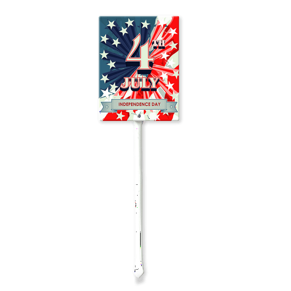 Eveokoki 4th of July Yard Signs 4th July Yard Sign Independence Day Outdoor Pathway Decoration with Stakes Waterproof Aluminum Lawn Signs Independence Day Party Supplie