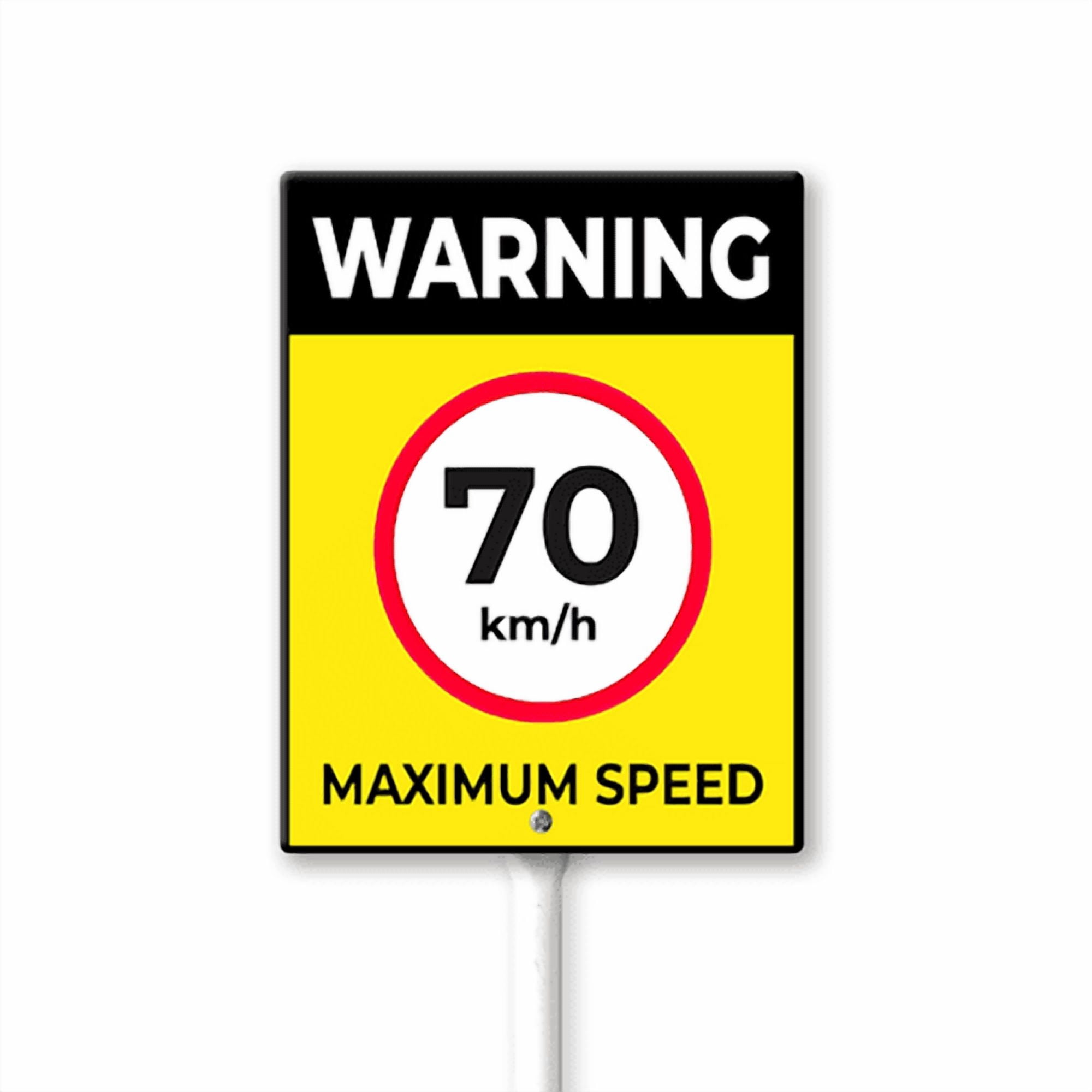 Eveokoki 70 Km Per Hour Maximum Speed Limit Yard Sign with Stakes 7in×8 ...