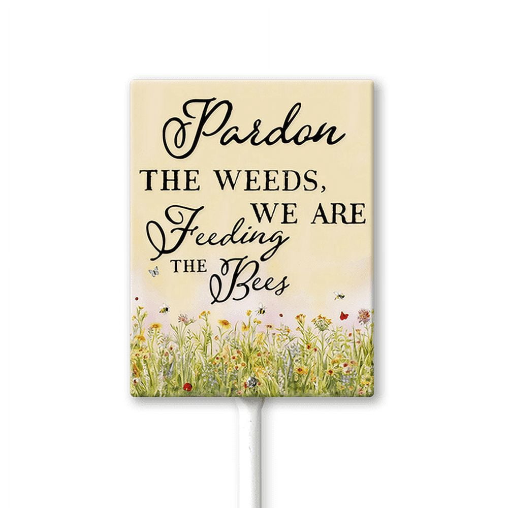 Eveokoki 7x8.8 Inch Pardon The Weeds,We Are Feeding The Bees Aluminum