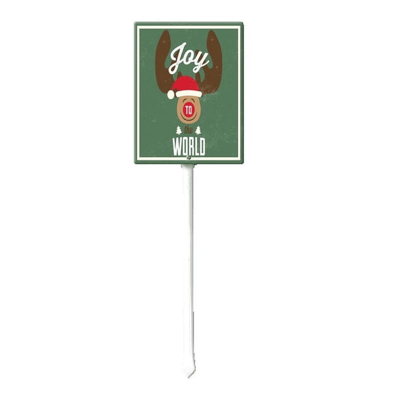 Eveokoki 7x8.8Inch Christmas Direction Sign Yard Stake, Joy To The World Garden Stake Wall Ornament Decor for Lawn Outdoor Holiday Decorations Outdoor Display