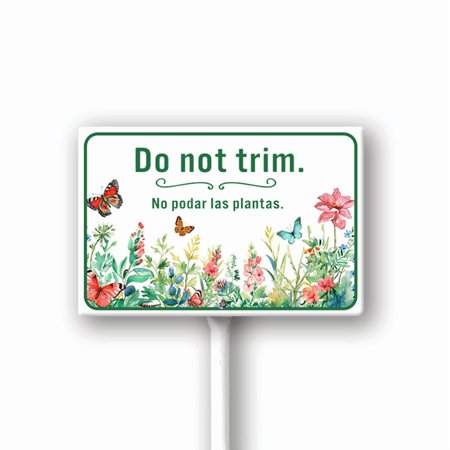 Eveokoki 8"x12" Aluminum Yard Sign "Do Not Trim No Podar As Plantas" Bilingual Plant Signs Bilingual Plant Sign in English and Spanish Yard Sign Sturdy, Rust Free, Weatherproof,Easy to Install