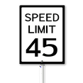 thumbnail image 1 of Eveokoki 8"x12" Speed Limit 45 Sign for Street - Traffic Signs with Stakes - Slow Road Sign for Neighborhoods - Speed Limit Signs - Aluminum Yard Sign, 1 of 1