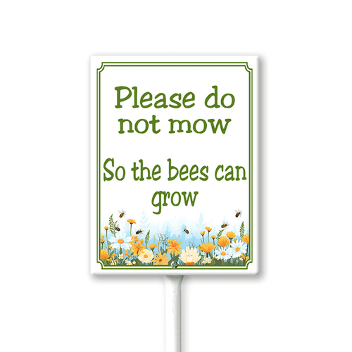 Eveokoki (8x12) IN Please Do Not Mow So The Bees Can Grow Yard Sign With Metal Stake For Garden Farm Decor Save The Bees Pollinator Lawn Signs Wildflowers Outdoor Decorations