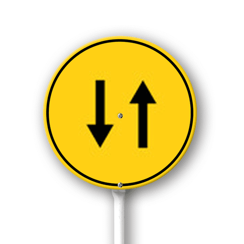 Eveokoki 9.2"x9.2" Round Up Down Arrow Sign for Yard with Stake Aluminum Signs Road Sign, Lawn Decoration for Garden Outdoor Home Decor