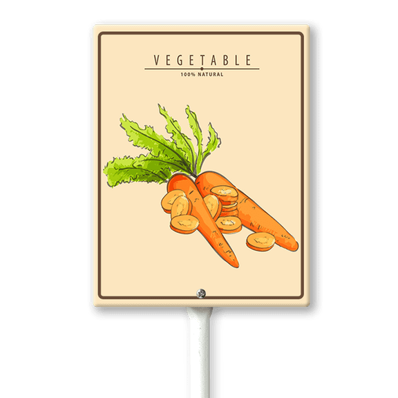 Eveokoki Aluminum Fresh Carrots Garden Signs Decor- Metal Garden Stakes Sign Funny Gardening Gifts for Women Men and Gardeners (21.6 Inches Tall)
