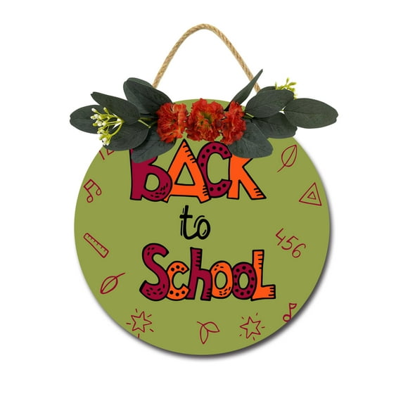 Eveokoki Back To School Door Sign Classroom Door Hanger Back to School Decorations for Pre School,Elementary and Middle School,Wreaths Decor Sign Front Door