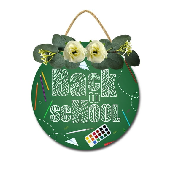 Eveokoki Back To School Door Sign Classroom Door Hanger Back to School Decorations for Pre School,Elementary and Middle School,Wreaths Decor Sign Front Door