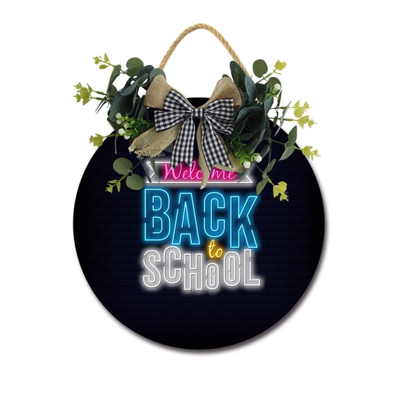 Eveokoki Back To School Door Sign Classroom Door Hanger Back to School Decorations for Pre School,Elementary and Middle School,Wreaths Decor Sign Front Door