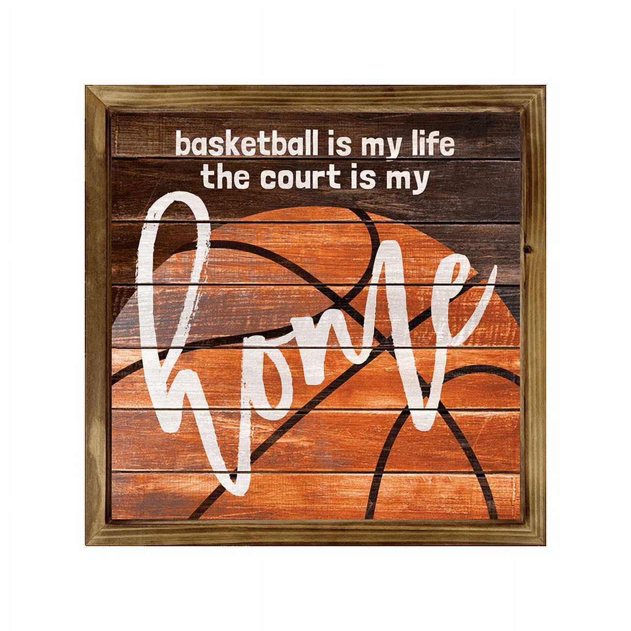 Eveokoki Basketball Home Square Rustic Wood Signs,Vintage Wooden
