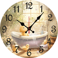 thumbnail image 1 of Eveokoki Bathroom Wall Clock Baby Bath Time Silent Non-Ticking Desk Clock Decorative For Living Room Home Office School Kitchen Wall Decoration Shop Hotel Round 12", 1 of 4