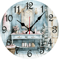 thumbnail image 1 of Eveokoki Bathroom Wall Clock Christmas Cozy Bath Corner Silent Non-Ticking Desk Clock Decorative For Living Room Home Office School Kitchen Wall Decoration Shop Hotel Round 12", 1 of 4