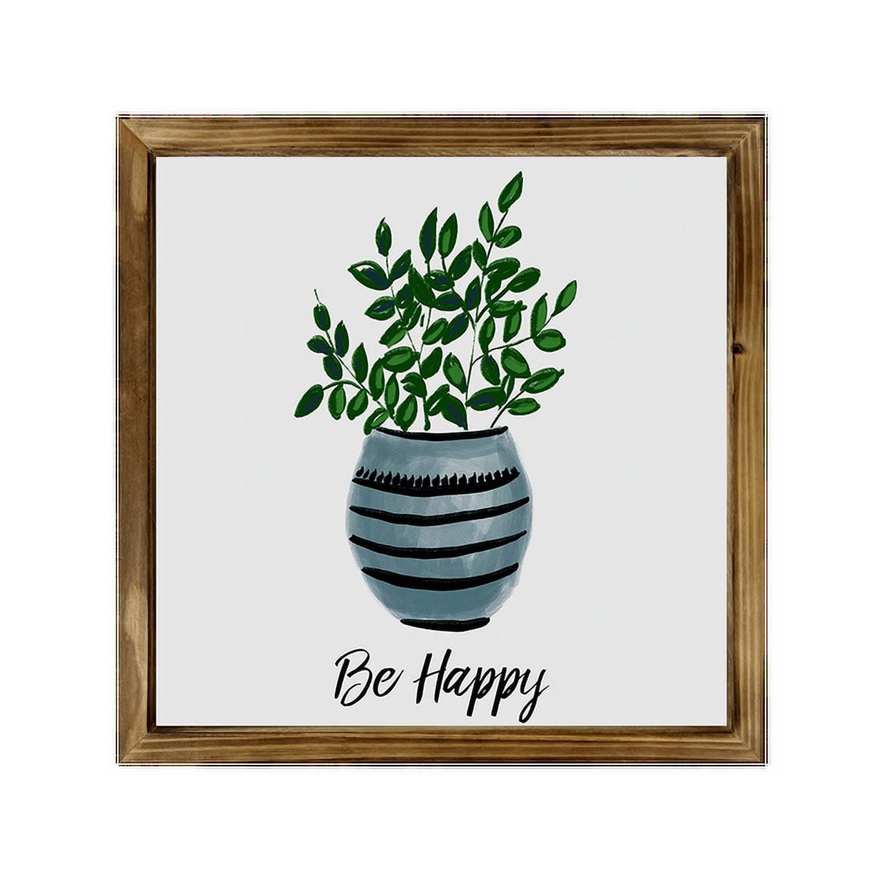 Eveokoki Be Happy Square Rustic Wood Signs,Vintage Wooden Farmhouse