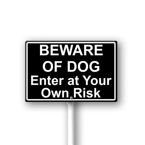 Eveokoki Beware Of Dog Enter At Your Own Risk Sign With Stake For Neighborhoods Yard Farm Aluminium Caution 12x8inch Home Decorations Yard Lawn Walkway Decorations Animal Signs