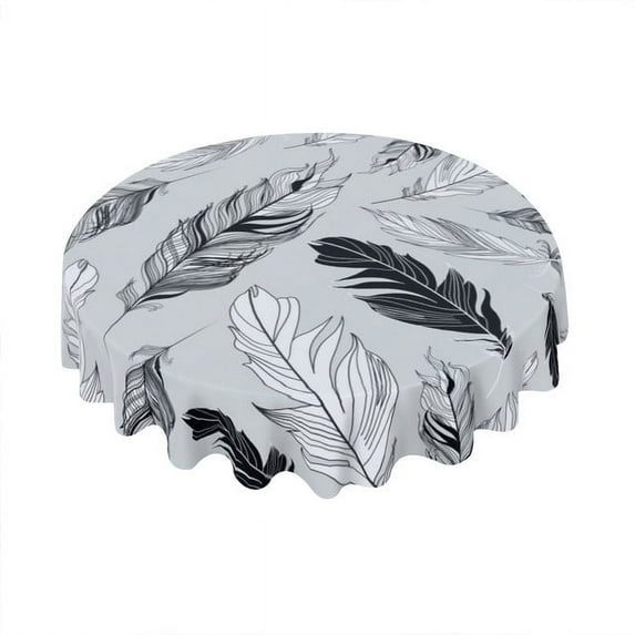 Eveokoki Boho Round Tablecloth 60 inch, Feathers Bohemian Circle Table Cloth, Colorful Tablecloth Decor for Home Kitchen Dining Party Patio Indoor and Outdoor Use