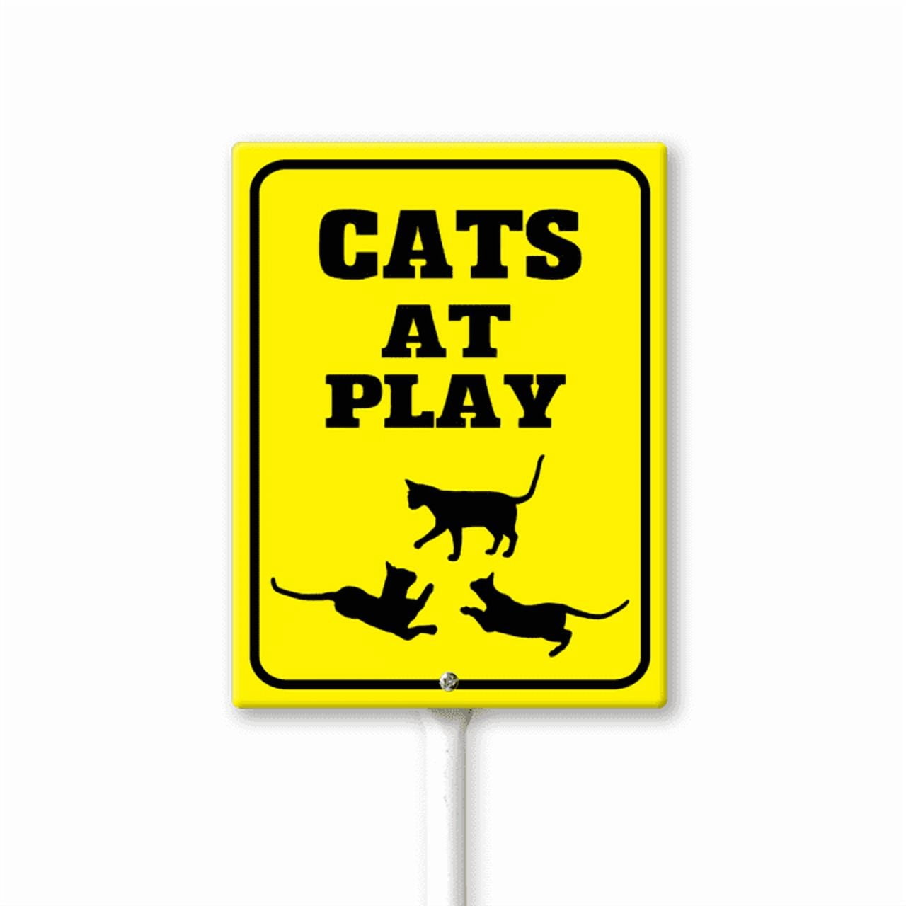 Eveokoki Cats At Play Sign With Stake For Neighborhoods Yard Farm ...