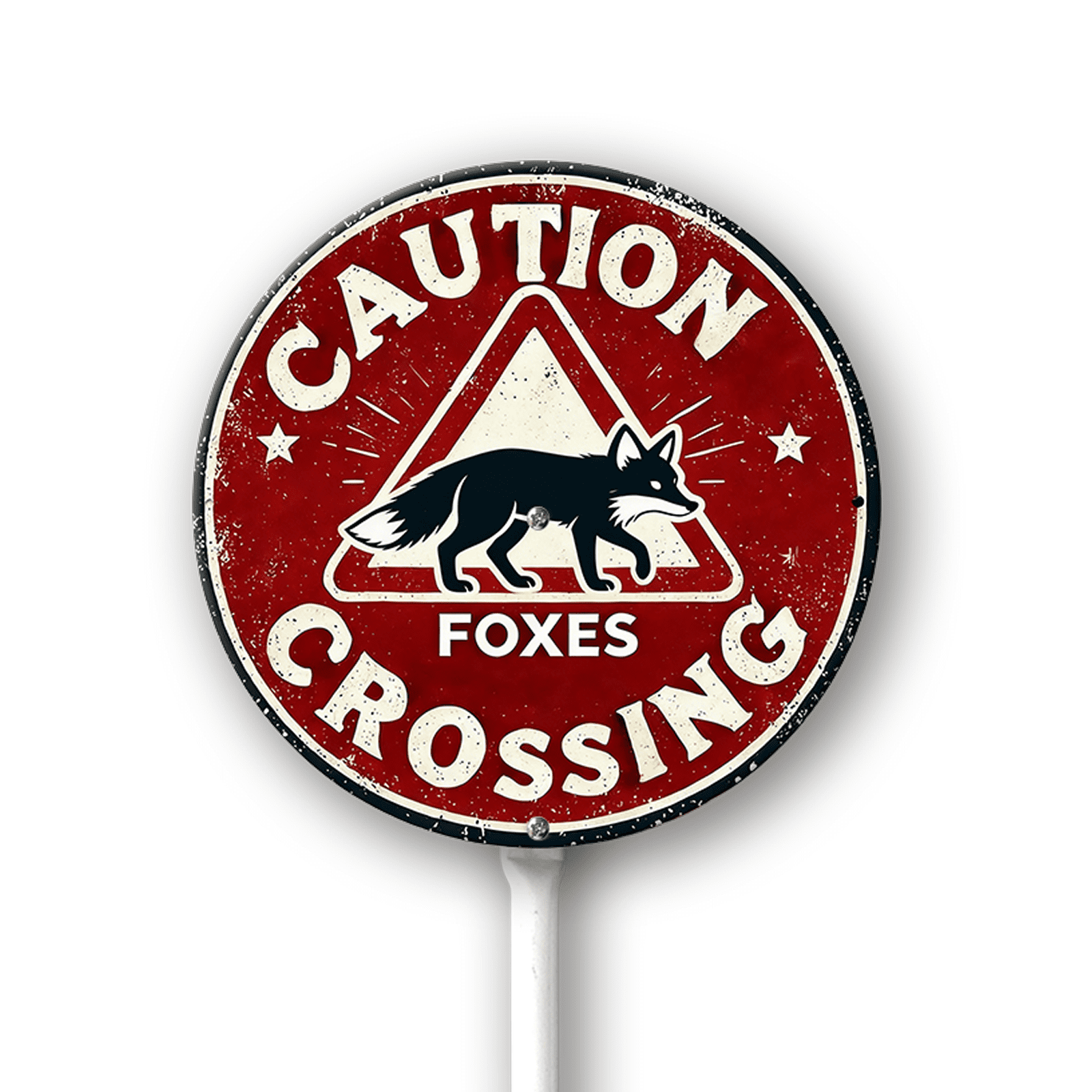 Eveokoki Caution Foxes Crossing Sign With Stake For Neighborhoods Yard ...