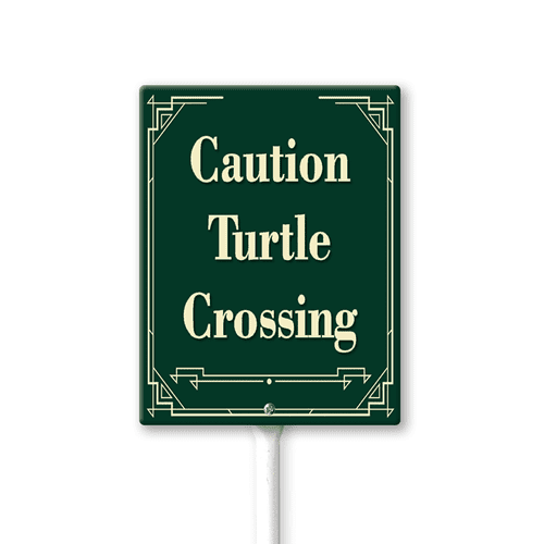 Eveokoki Caution Turtle Crossing Sign With Metal Stake Slow Down Sign For Neighborhoods Yard Farm Aluminium 4.6x6inch Farm Decorations Garden Lawn Walkway Decorations Animal Signs