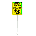 thumbnail image 1 of Eveokoki Children At Play Safety Signs for Street with Stakes, 7"x8.8" Aluminum Caution Kids Playing Traffic Crossing Sign, 1 of 1