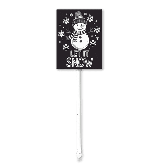Eveokoki Christmas Decorations Outdoor Yard Signs -Let It Snow Aluminum Signs with Stakes for Winter Holiday Christmas Outside Yard Pathway Lawn Decor Supplies