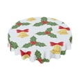 thumbnail image 1 of Eveokoki Christmas Pattern Round Tablecloths 60 Inch Holiday Tablecloth Decor Autumn Winter Table Cloth Polyester Fabric Season Outside Table Cover for Kitchen Outdoor Indoor Party, 1 of 5
