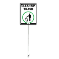 thumbnail image 1 of Eveokoki Clean Up Trash Sign with Stake - 7x8.8 Inch Aluminum No Dumping Signs Outdoor - No Trash Sign - Signs for Private Property, 1 of 6