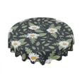 thumbnail image 1 of Eveokoki Collection Daisy Flower Tablecloth Round Table Cloth 60 Inch Washable Waterproof Table Cover Tabletop Decoration for Restaurant, Picnic, Indoor and Outdoor Dining, 1 of 5