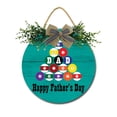 thumbnail image 1 of Eveokoki Dad Happy Fathers Day Wooden Front Door Sign Rustic Round Wreath Wall Hanger Porch Decor Spring and Summer Farmhouse Decoration Housewarming Gift 12 Inches, 1 of 5