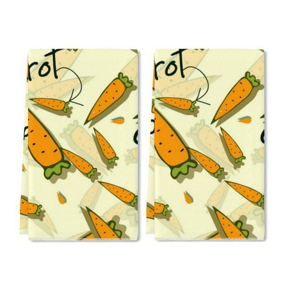 Eveokoki Dishcloths Colorful Carrots Kitchen Dish Towel Reusable Kitchen Towels for Baking Cooking Home Kitchen Bathroom Decor, 16 x 24Inch