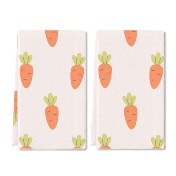 Eveokoki Dishcloths Cute Carrots Root Vegetable Kitchen Dish Towel Reusable Kitchen Towels for Baking Cooking Home Kitchen Bathroom Decor, 16 x 24Inch