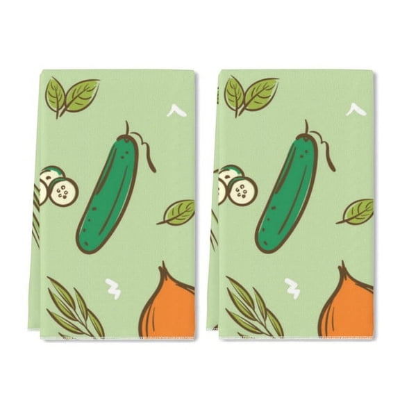 Eveokoki Dishcloths Cute Mix Vegetables Kitchen Dish Towel Reusable Kitchen Towels for Baking Cooking Home Kitchen Bathroom Decor, 16 x 24Inch