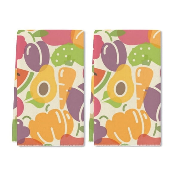 Eveokoki Dishcloths Fruits And Vegetables Kitchen Dish Towel Reusable Kitchen Towels for Baking Cooking Home Kitchen Bathroom Decor, 16 x 24Inch