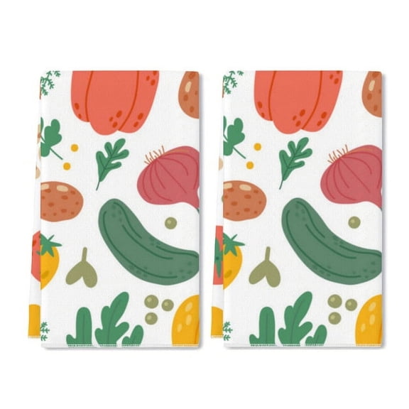 Eveokoki Dishcloths Natural Vegetables Kitchen Dish Towel Reusable Kitchen Towels for Baking Cooking Home Kitchen Bathroom Decor, 16 x 24Inch