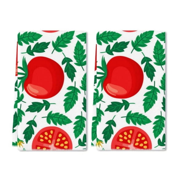 Eveokoki Dishcloths Tomatoes Kitchen Dish Towel Reusable Kitchen Towels for Baking Cooking Home Kitchen Bathroom Decor, 16 x 24Inch