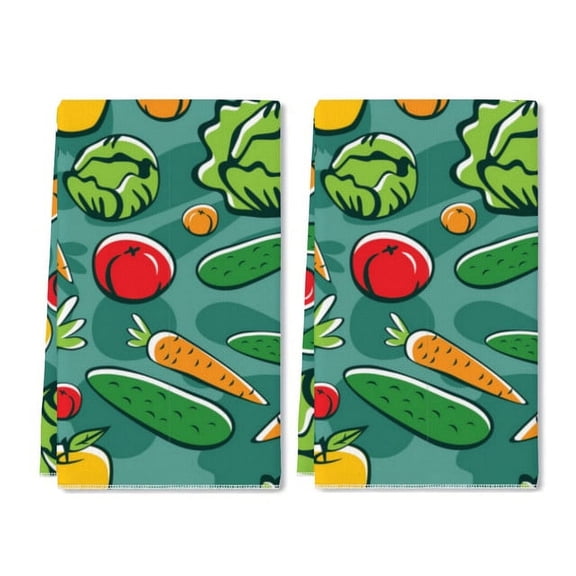 Eveokoki Dishcloths Vegetables And Fruits Kitchen Dish Towel Reusable Kitchen Towels for Baking Cooking Home Kitchen Bathroom Decor, 16 x 24Inch